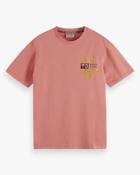 “Scotch & Soda” フロントアートワークTシャツ Pink Scotch & Soda Record Store Artwork Tee -PINK CLOUD