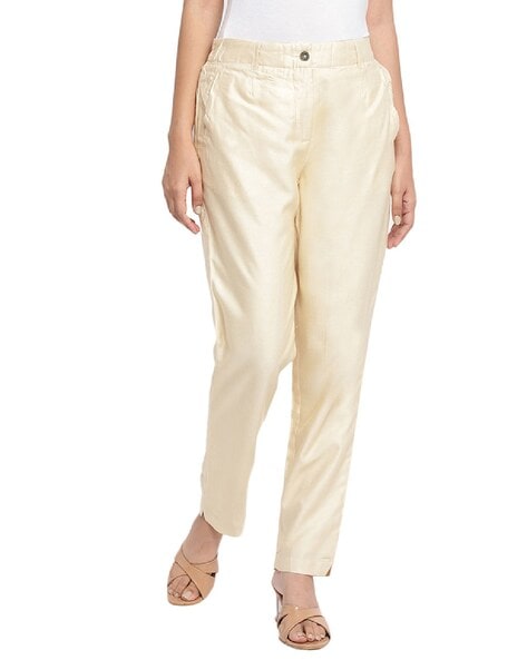 Slim Fit Pants with Button Closure Price in India