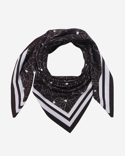 Floral Print Scarf with Contrast Border Price in India