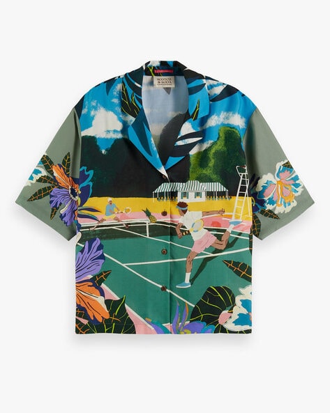 Scotch & Soda Printed Camp Shirt