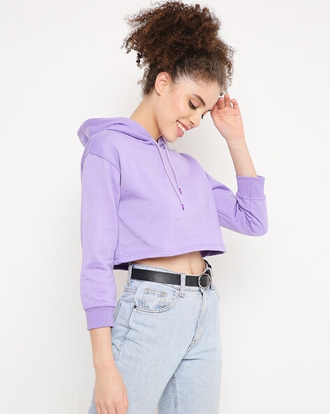 Cropped purple clearance hoodie