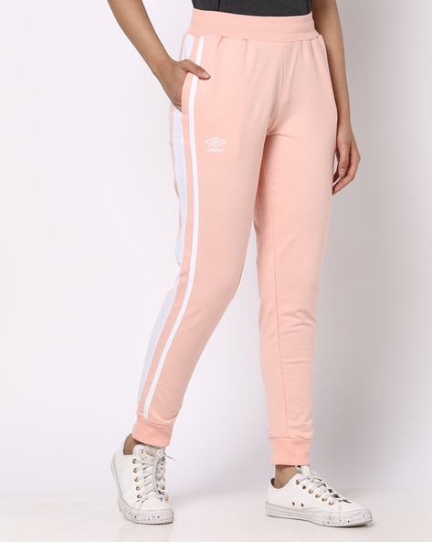 Women Logo Print Track Pants with Side Panels