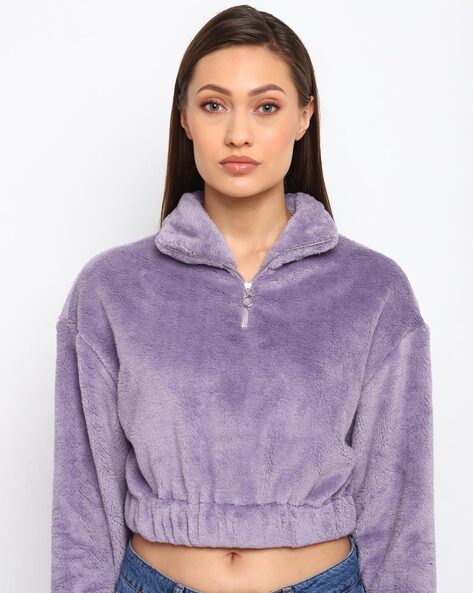 Teddy crop clearance hoodie