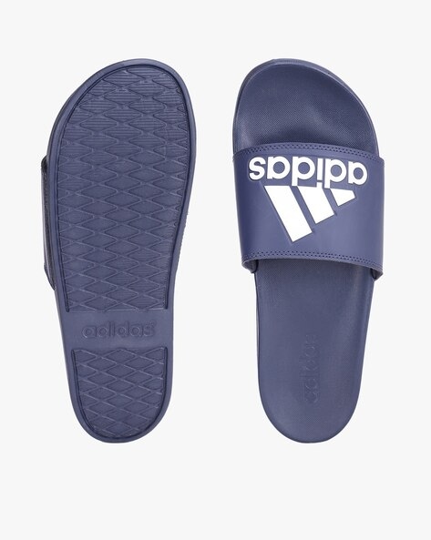 Adidas navy blue discount slides