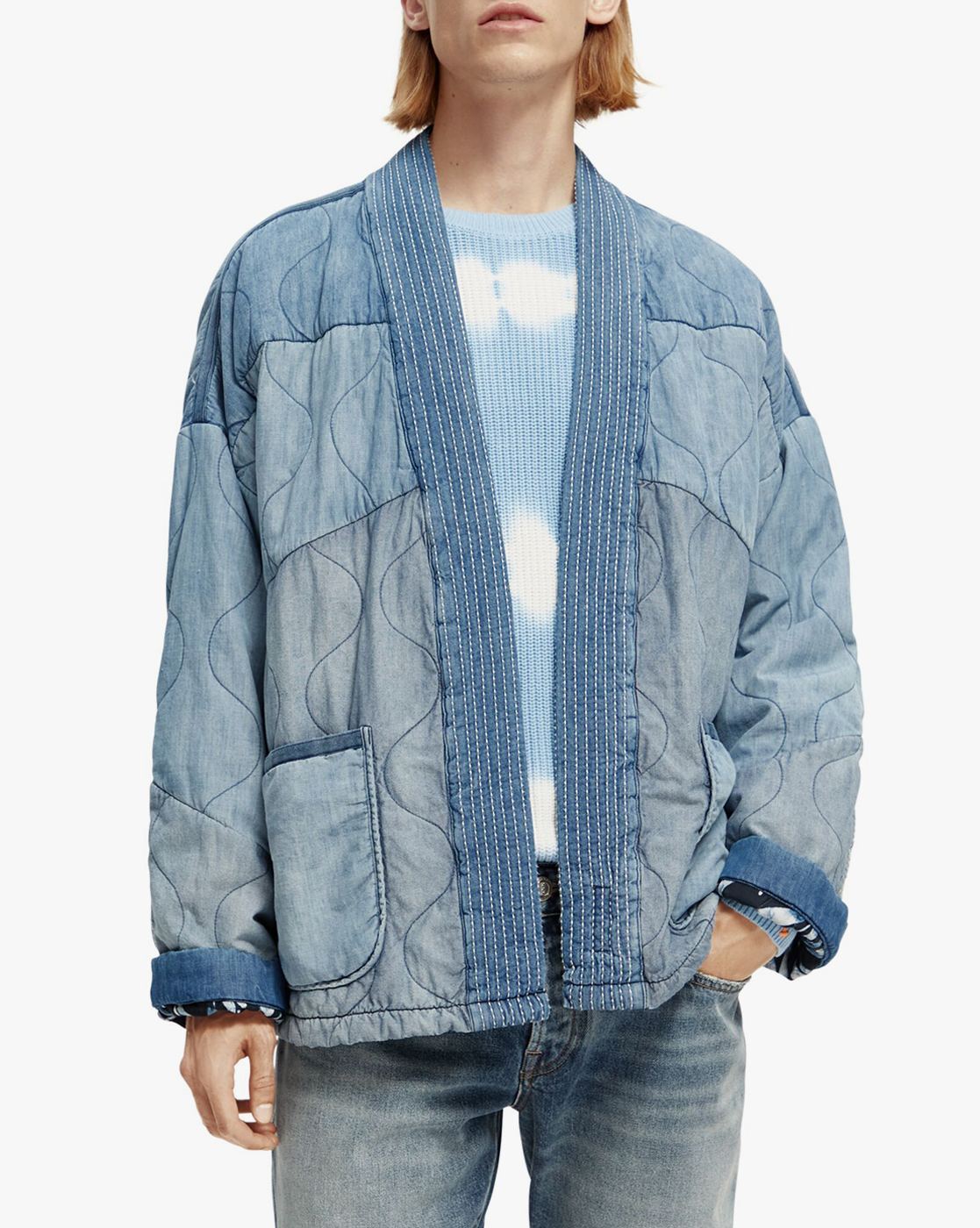 Denim kimono jacket clearance mens