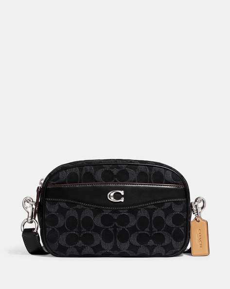 Buy Coach Camera Bag in Signature Denim, Black Color Women