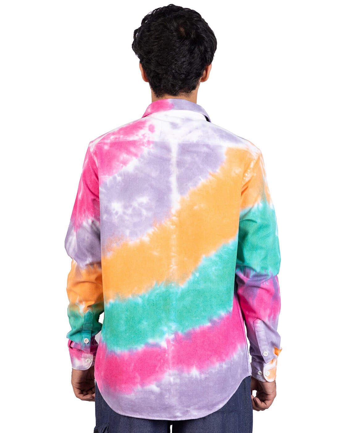 Tie dye polo deals button down