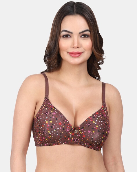 Buy Zivame Floral Lace Non Padded Balconette Bra- Grey at Rs.845 online