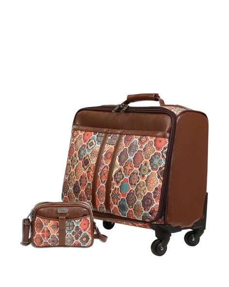 Luxurious Crocodile Rolling Trolley Bag with 360 Wheels