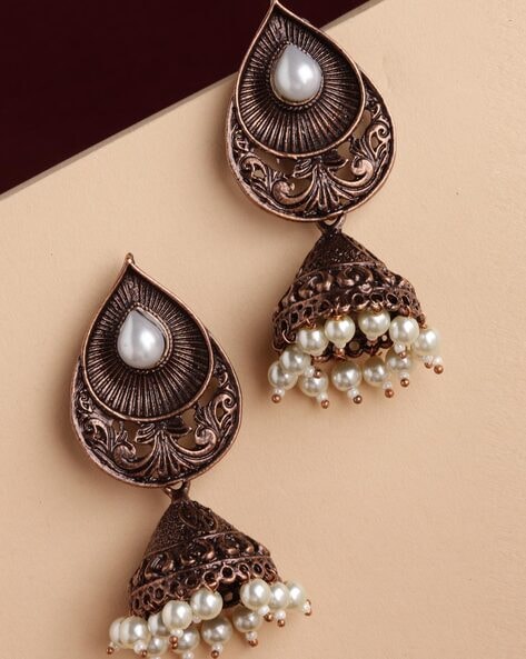 Indian Jewelry Copper Stone Gold Plated Jumka Earring valentine Gift  Earrings | eBay