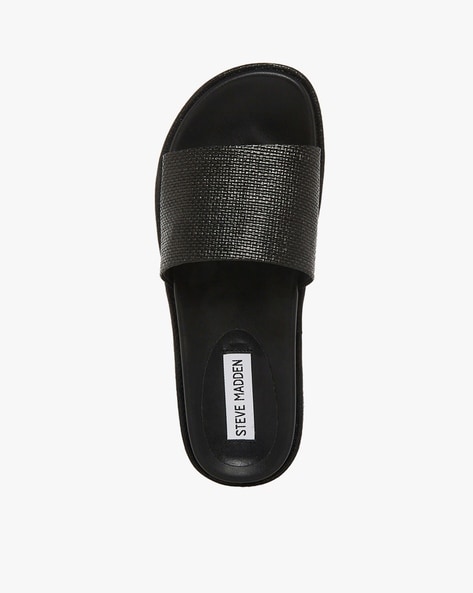 Steve Madden Women's Black Cozy Slip On Flat Slide Sandals, Size 8 (US) |  eBay