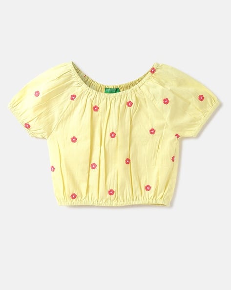 UNITED COLORS OF BENETTON Floral Print Round-Neck Top