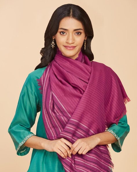 Striped Stole with Fringes Price in India