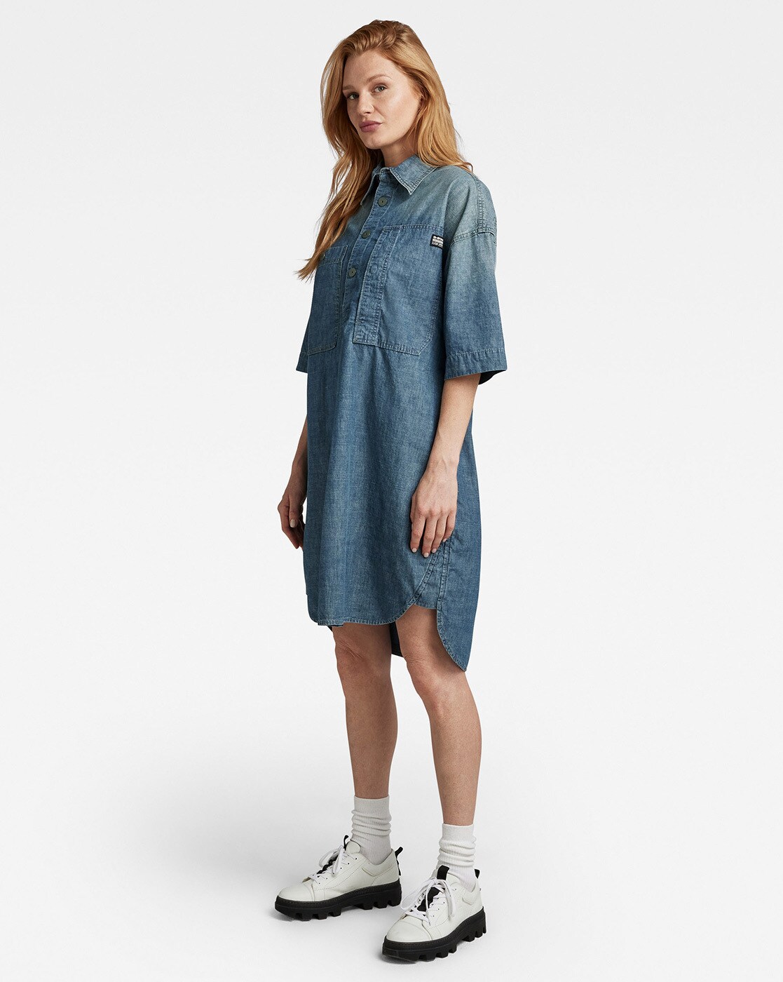 Buy Amazon Brand - INKAST Women's Denim Shirt Dress Knee-Length  (INK-SS23WDR-403_Light Blue_XS) at Amazon.in