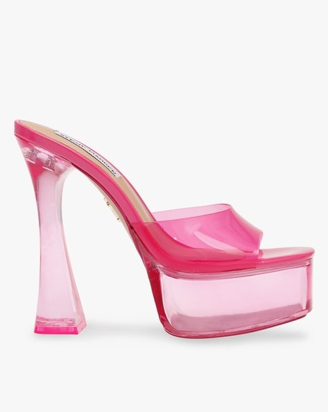 Clear heels cheap pink