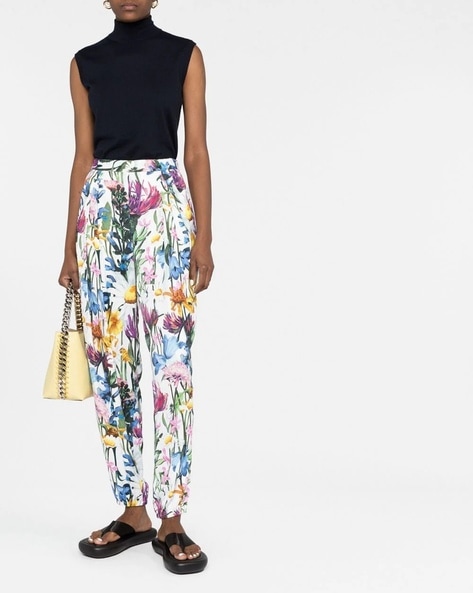 Shop Stella McCartney Christelle Floral Silk Trousers | Saks Fifth Avenue