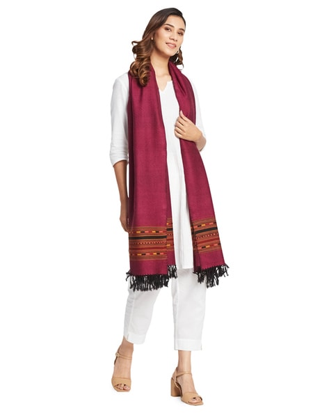 Hand Woven Shawl with Tassels Price in India