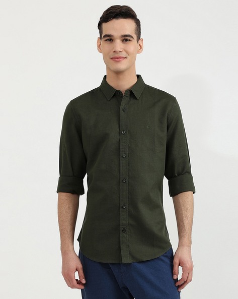 Mystical Green - Double-Pocket Slim-Fit Shirt