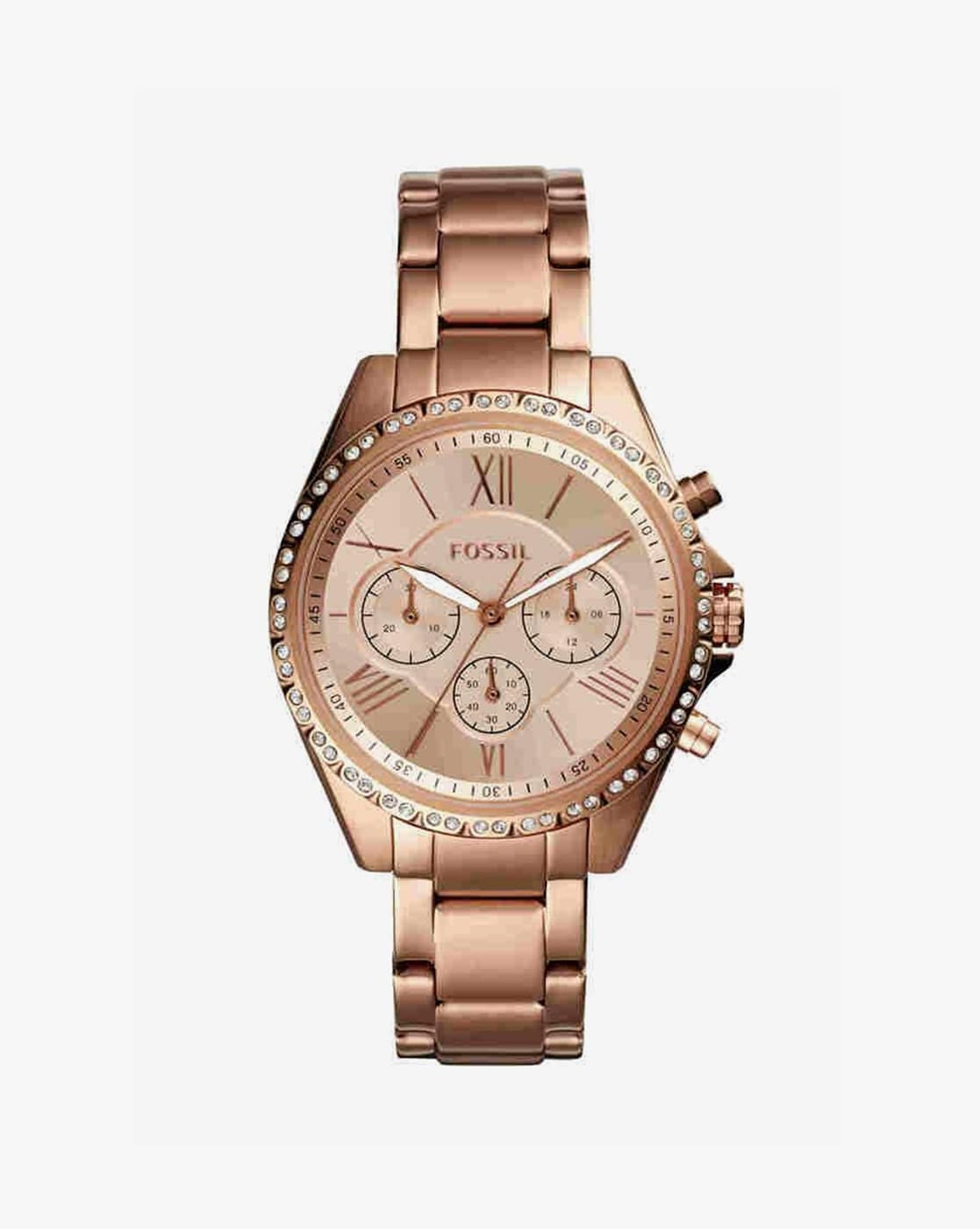 Fossil watch pink discount gold