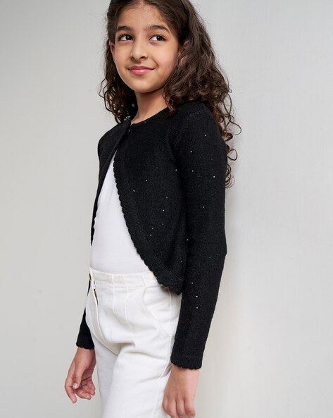 Girls black sales bolero cardigan