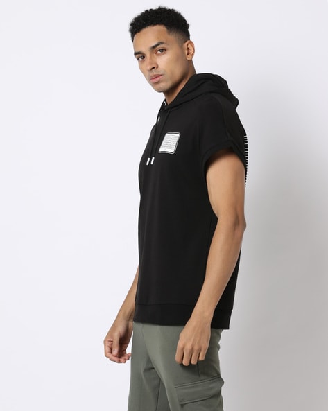 Armani sleeveless hoodie sale