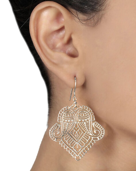 Buy Ethnic Filigree Silver Teardrop Dangle Chandelier Earrings  Online in  India  Etsy