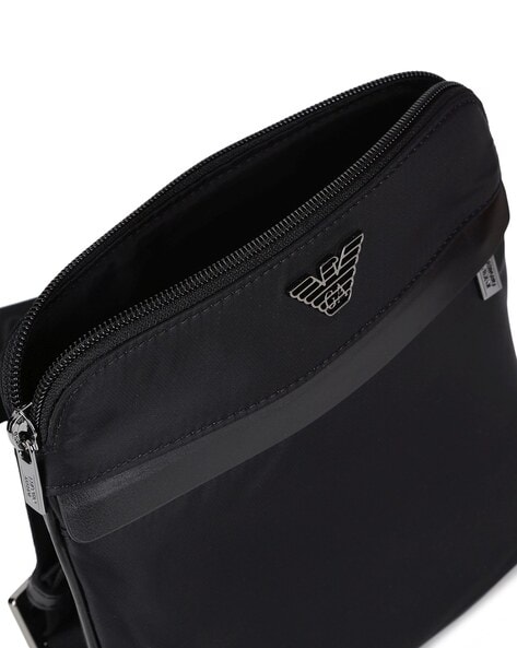 Emporio Armani Asv Recycled Nylon Shoulder Bag in Black for Men | Lyst