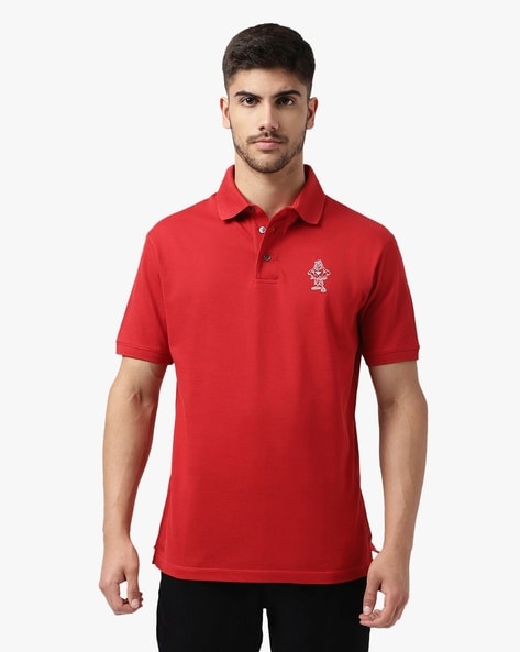 Armani red 2024 polo shirt