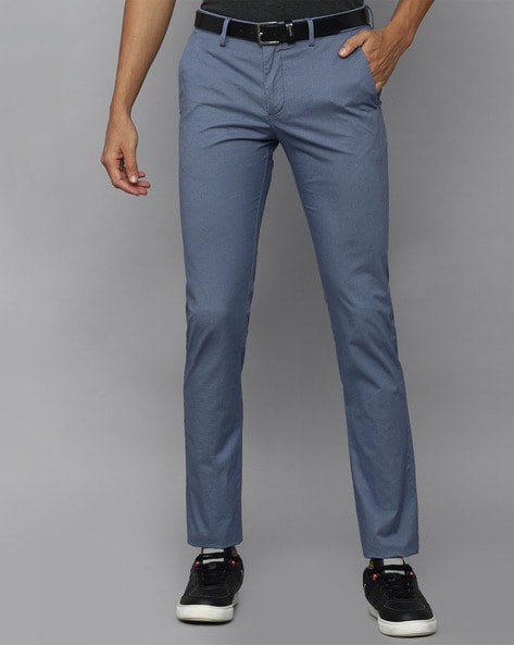 Buy Allen Solly Sky Blue Slim Fit Self Pattern Pleated Trousers for Mens  Online @ Tata CLiQ