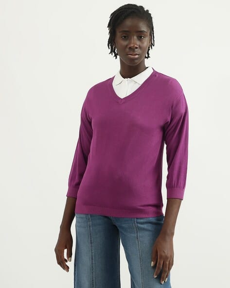 Buy Purple Sweaters Cardigans for Women by UNITED COLORS OF