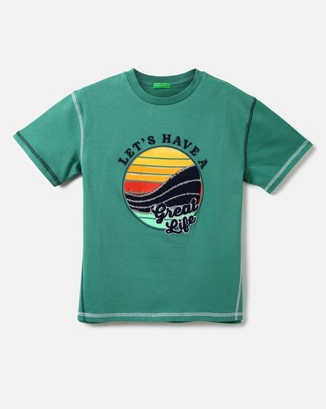 UNITED COLORS OF BENETTON Graphic Print Crew-Neck T-Shirt