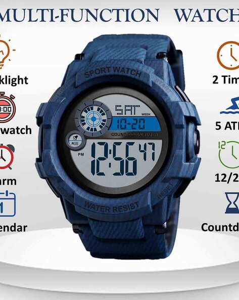 Amazon.com: V2A Analog Digital Sports Watch with Dual Color Strap Backlight  Alarm Snooze Stopwatch for Men (Green-Orange) : Clothing, Shoes & Jewelry