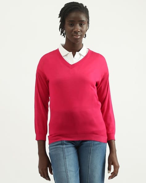 Women Knitted V-Neck Sweater