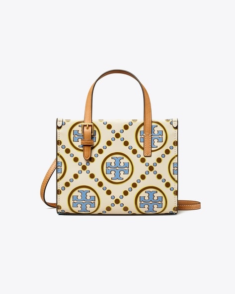 Mini T Monogram Contrast Embossed Square Tote: Women's Handbags, Crossbody  Bags