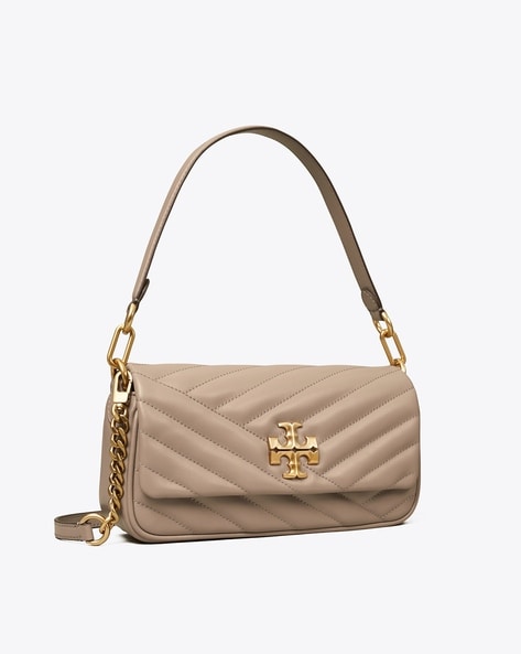 Tory Burch KIRA CHEVRON SMALL FLAP SHOULDER - Handbag - new cream/off-white  