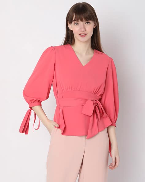 Vero Moda V-Neck Top with Tie-Up