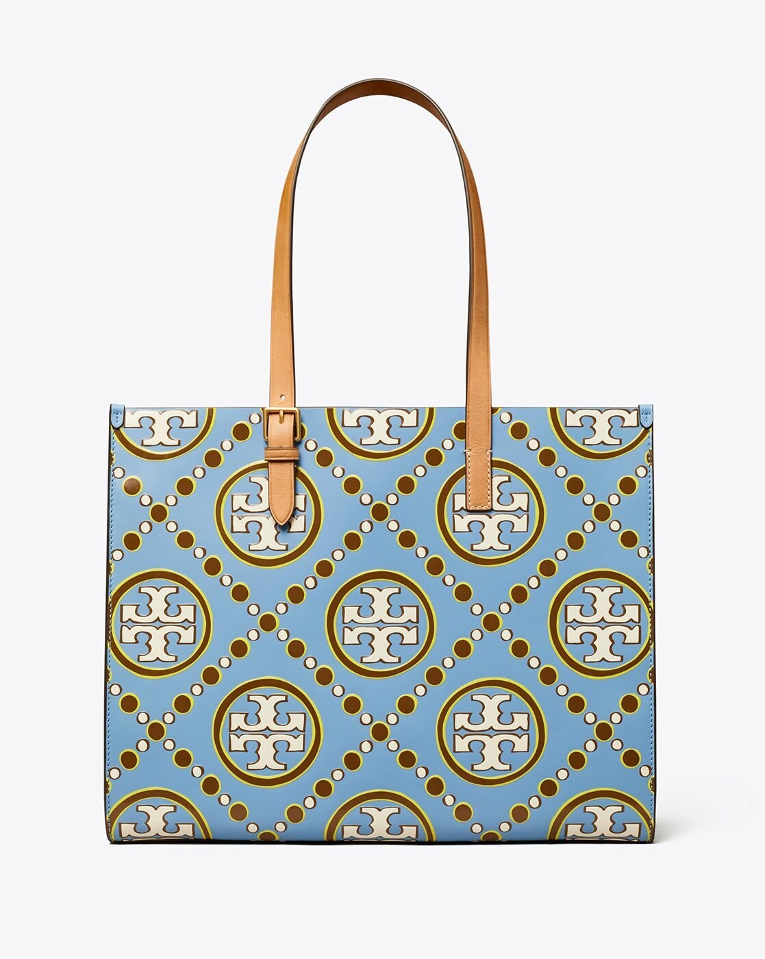 T Monogram Contrast Embossed Tote: Women's Designer Tote Bags