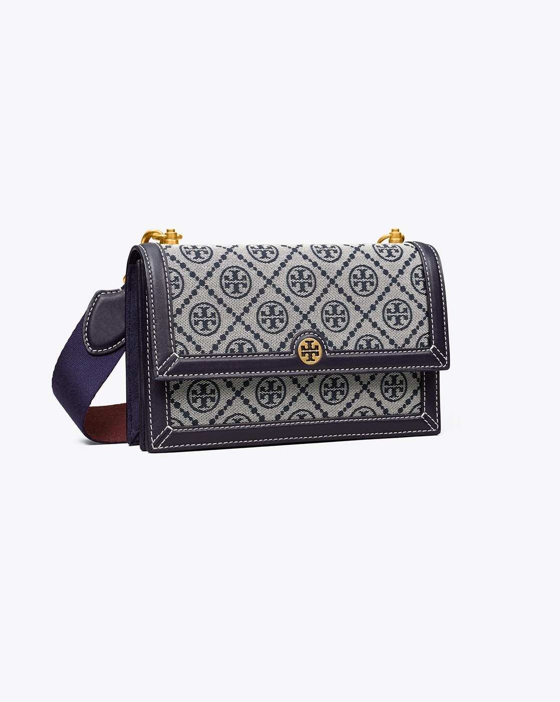 Tory Burch, Bags, Tory Burch T Monogram Jacquard Camera Bag Goldfinch