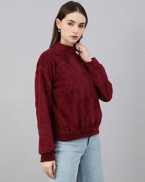 High-Neck Top with Puff Sleeves