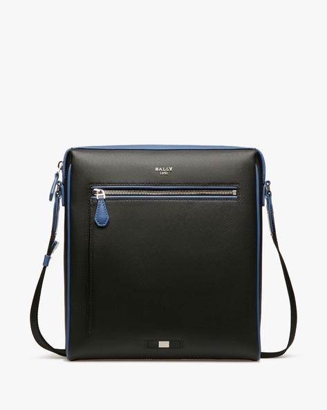 BALLY Leather Navy Blue Shoulder Bag Crossbody