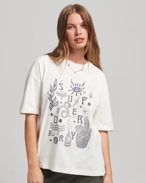 Superdry Rock Graphic Loose Fit Band T Shirt - Womens Sale Womens T-shirts