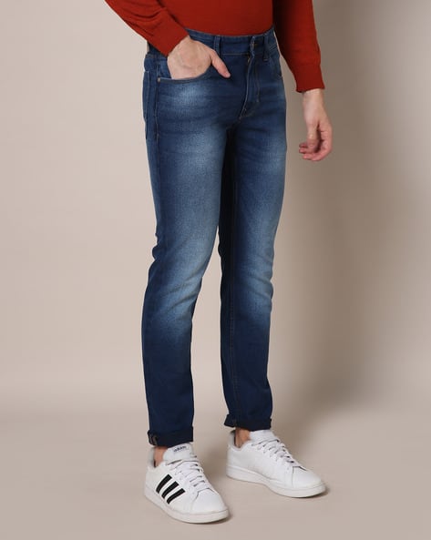Mid-Wash Slim Fit Jeans