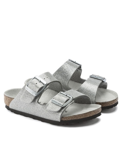 Girls silver shops birkenstocks