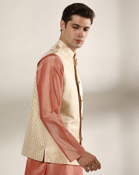 Buy ethluxis Mens Off White Silk Blend Kurta Chudidar with Nehru Jacket, 36  Online at Best Prices in India - JioMart.