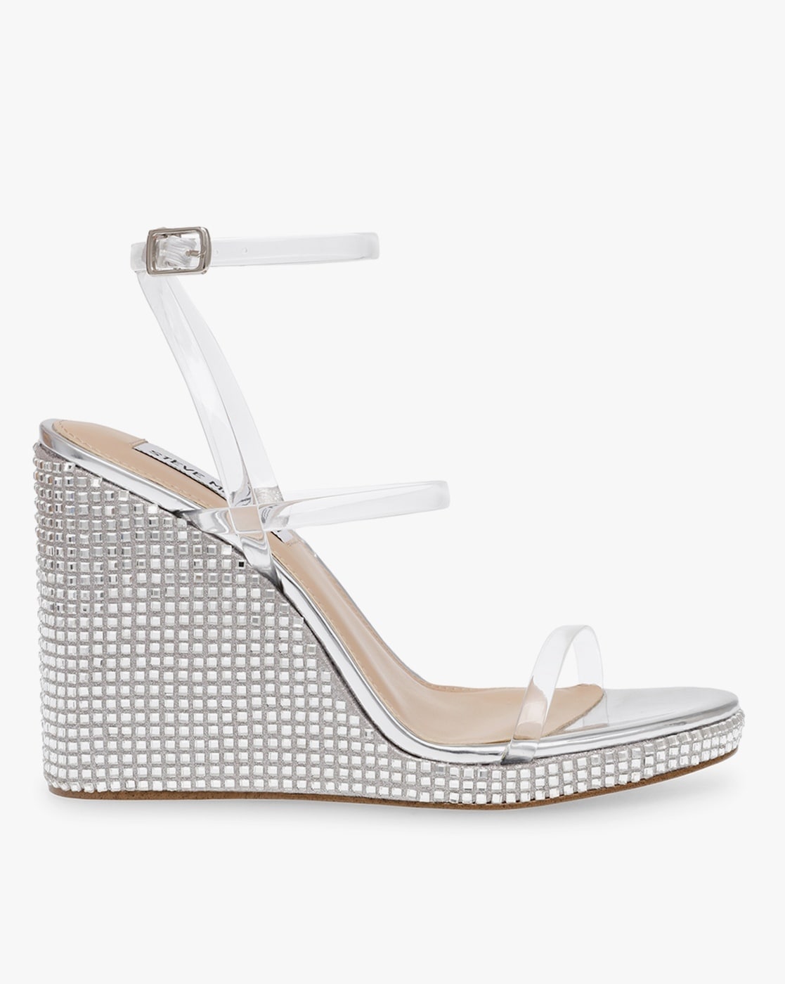 Buy Monrow Glitter Zara Silver Wedges Online