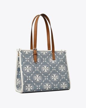 Buy Tory Burch T Monogram Tote Bag | Navy Blue Color Women | AJIO LUXE