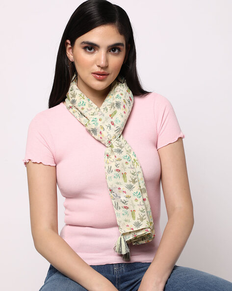 Women Floral Print Scarf Price in India