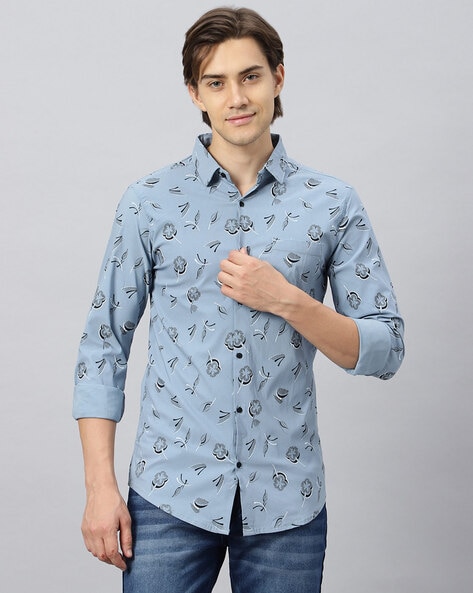 Buy U.S. Polo Assn. Denim Co. Printed Slim Fit Chambray Shirt - NNNOW.com