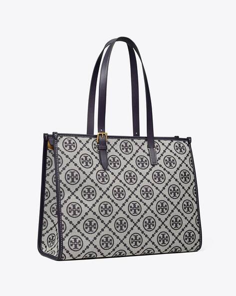 Tory Burch Blue Pattern Jane Woven Satchel Purse GS - Women's handbags
