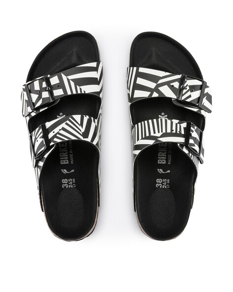 Black and discount white birkenstock sandals